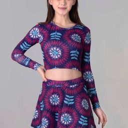 Keepfit Floral Printed Medium Coverage Padded Swim Set-image-79