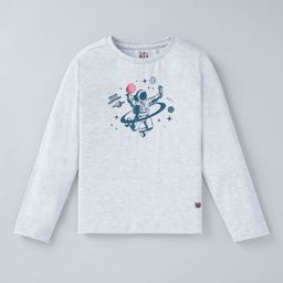 Ed-a-Mamma Boys Grey Printed Henley Neck T-shirt-image-68