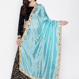 Clora Creation Ethnic Motifs Embroidered Dupatta With Mirror Work-picture-45