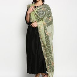 Dupatta Bazaar Embroidered Organza Dupatta with Sequinned-10