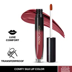 FACES CANADA Comfy Silk Lightweight & Transfer-Proof Satin Matte HD Lip Color - Elegant Maroon 08 - 3 ml-17