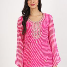Divena Leheriya Embroidered Round Neck Gotta Patti Kurti-picture-56