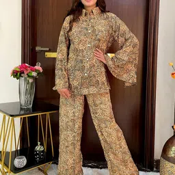 smisingbee Boho Printed Shirt & Trousers-image-1