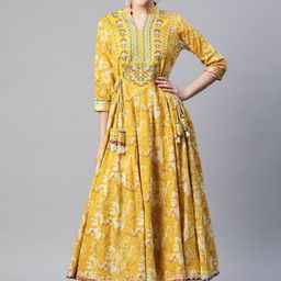 Readiprint Ethnic Motifs Printed Thread Work Cotton Anarkali Kurta-26