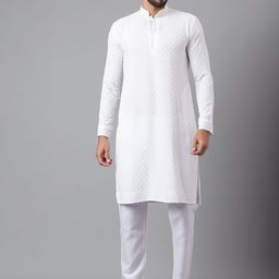 SHADOW & SAINING Ethnic Motifs Embroidered Sequined Cotton Silk Kurta-image-27