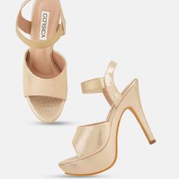 CORSICA Shimmered Open Toe Platform Heels image 5