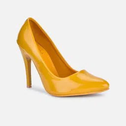VALIOSAA Mustard Stiletto Pumps-49