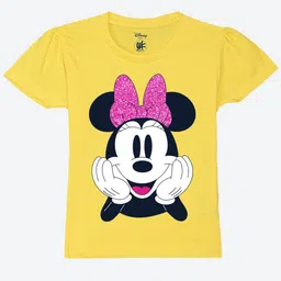 YK Disney Girls Graphic Minnie Mouse Printed Pure Cotton T-shirt-image-40