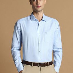 Allen Solly Slim Fit Windowpane Checked Spread Collar Pure Cotton Formal Shirt-image-26