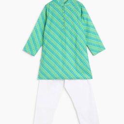 Campana Boys Bandhani Printed Regular Pure Cotton Kurta With Pyjamas-17