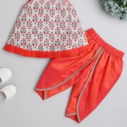 MANY FROCKS & Girls Ethnic Motifs Printed Pure Cotton A-Line Kurta With Salwar-picture-29
