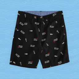 Pantaloons Junior Boys Black Conversational Printed Pure Cotton Shorts-picture-8