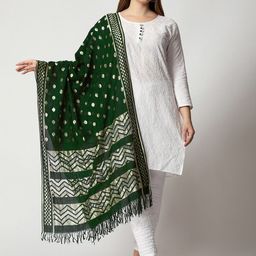 WEAVERS VILLA Ethnic Motifs Woven Design Cotton Silk Dupatta-picture-18