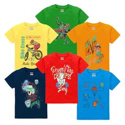 Kiddeo Boys Pack of 6 Multicoloured Printed Round Neck Pure Cotton T-shirts-5