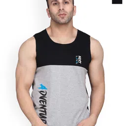 SLOWLORIS Pack Of 2 Rich Sleeveless Innerwear Vests SL26 (BLACK KEEP) (BLACKGREY ADV)-3