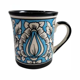 INDIA MEETS INDIA Blue & White Printed Glossy Finish Ceramic Mug 250 ml-2