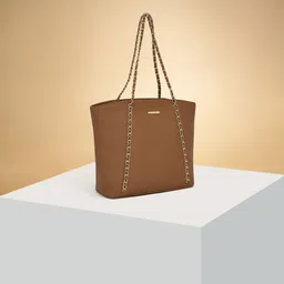 Forever Glam by Pantaloons Colourblocked PU Oversized Structured Hobo Bag-56