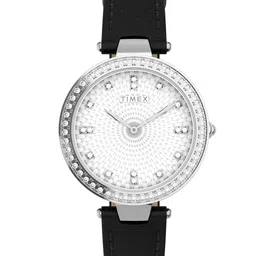Timex Women Embellished Dial & Leather Textured Straps Analogue Watch TW2V45200UJ-image-19