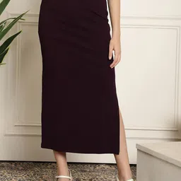 NEUDIS High Waisted Maxi Pencil Skirt With Side Slit-image-12