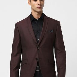 V Dot Men Checked Slim-Fit Single-Breasted Blazer-image-36