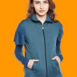 BAESD Women Colourblocked Fleece Lightweight Sporty Jacket-12