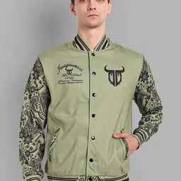 GO DEVIL Graphic Printed Mandarin Collar Bomber Jacket-picture-31