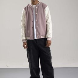 ONEWAY Men Colourblocked Varsity Jacket-17