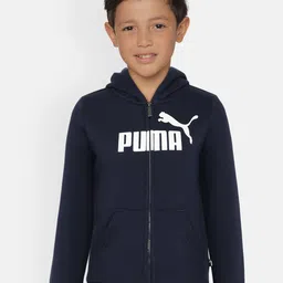 Puma Boys Navy Blue Printed Sporty Jacket-image-69