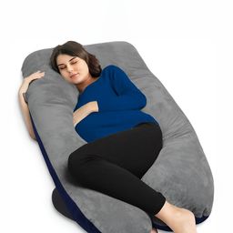 Mom's Moon Grey & Navy Blue Lightweight Full Body Support Maternity Pillow-55