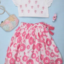 V-Mart Floral Print Flutter Sleeve Fit & Flare Dress-image-56