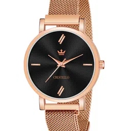 CRESTELLO Men Rose Gold-Plated Bracelet Style Straps Analogue Watch CR-RG131-BLK-image-61