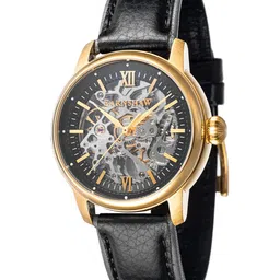 EARNSHAW Men Black Skeleton Dial Analogue Automatic Motion Powered Watch ES-8110-03-1