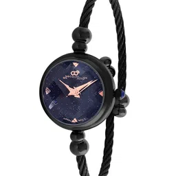 GIO COLLECTION Women Blue Embellished Dial & Black Cuff Straps Analogue Watch G3038-11-image-17