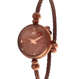 GIO COLLECTION Women Brown Embellished Dial Analogue Watch G3038-22-image-9