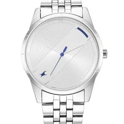 Fastrack Men Silver-Toned Brass Dial & Bracelet Style Straps Analogue Watch 3277SM01-18