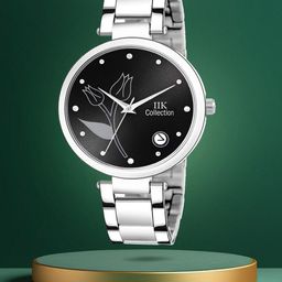 IIK COLLECTION Women Printed Dial & Stainless Steel Bracelet Style Straps Analogue Watch IIK-2039W-DT-image-94