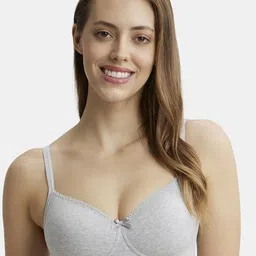 Jockey Wirefree Padded Medium Coverage Lace Styling Tshirt Bra-1723-40