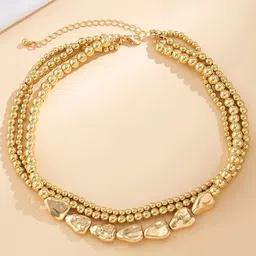 OOMPH Gold-Plated Pearls Multi Layer Choker Necklace-56