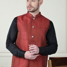 even Printed Mandarin Collar Nehru Jacket-26