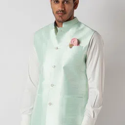 Bubber Blu Mandarin Collar Nehru Jacket-picture-20