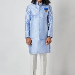 Bubber Blu Printed Mandarin Collar Nehru Jacket-picture-46