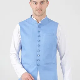 TAHVO Mandarin Collar Satin Nehru Jacket-image-64