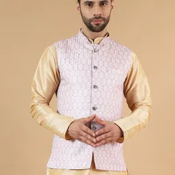 Wintage Printed Satin Nehru Jacket-20