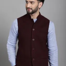 even Mandarin Collar Pure Wool Nehru Jackets-picture-42