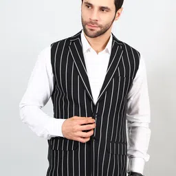 Wintage Striped Woven Modi Nehru Jackets-picture-16