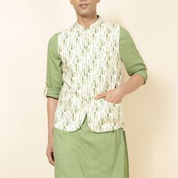 Fabindia Printed Pure Cotton Nehru Jackets-28