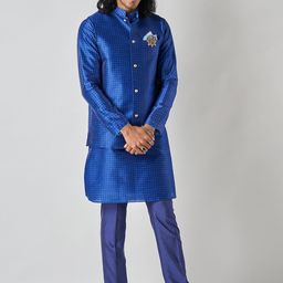 Bubber Blu Printed Mandarin Collar Nehru Jacket-picture-56