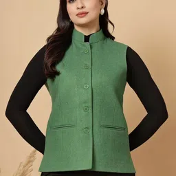 Vastraa Fusion Woven Ethnic Nehru Jacket-picture-4