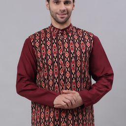 NEUDIS Men Printed Cotton Nehru Jacket-image-64