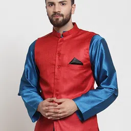 NEUDIS Men Mandarin Collar Cotton Nehru Jackets-image-22